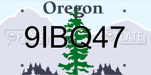 9IBQ47 Oregon License Plate