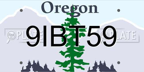 9IBT59 Oregon License Plate