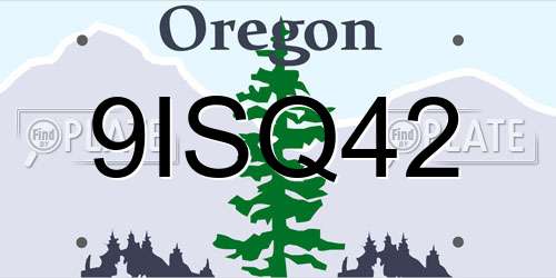 9ISQ42 Oregon License Plate