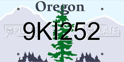 9KI252 Oregon License Plate