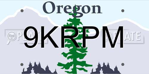 9KRPM Oregon License Plate
