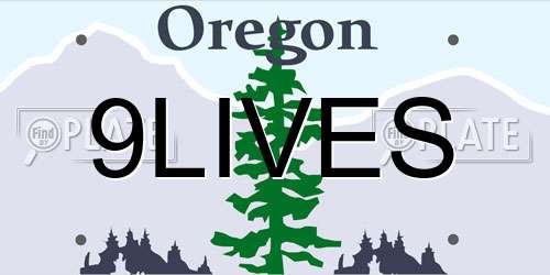 9LIVES Oregon License Plate
