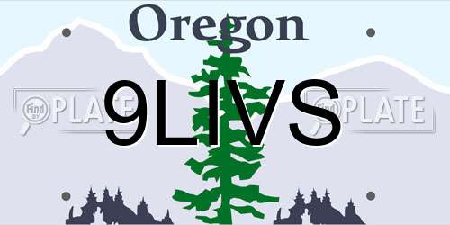 9LIVS Oregon License Plate