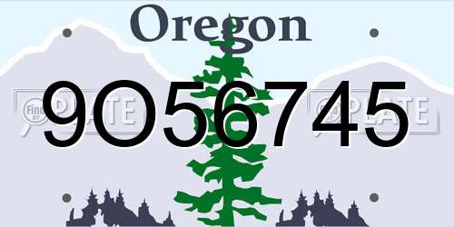 9O56745 Oregon License Plate