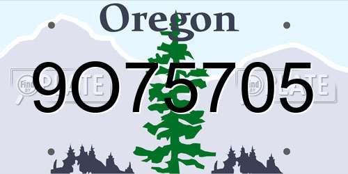 9O75705 Oregon License Plate