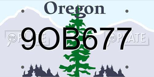 9OB677 Oregon License Plate