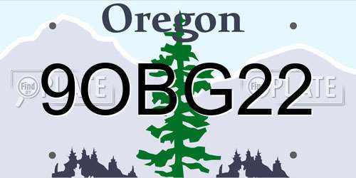 9OBG22 Oregon License Plate