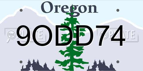 9ODD74 Oregon License Plate