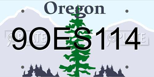 9OES114 Oregon License Plate