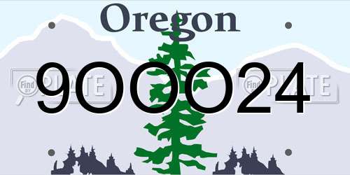 9OOO24 Oregon License Plate