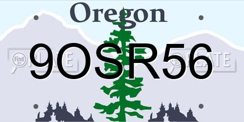 9OSR56 Oregon License Plate