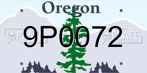 9P0072 Oregon License Plate