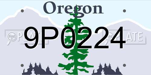 9P0224 Oregon License Plate