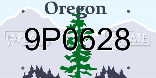 9P0628 Oregon License Plate