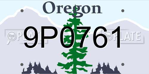 9P0761 Oregon License Plate