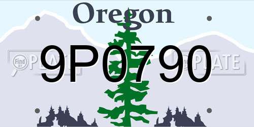 9P0790 Oregon License Plate