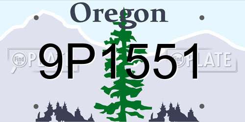 9P1551 Oregon License Plate