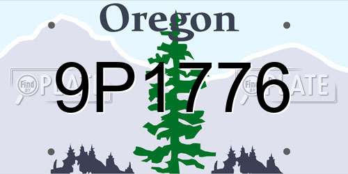 9P1776 Oregon License Plate