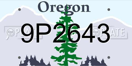 9P2643 Oregon License Plate