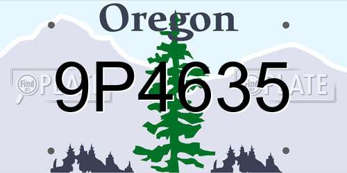 9P4635 Oregon License Plate