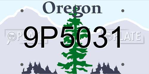 9P5031 Oregon License Plate