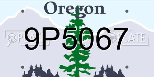 9P5067 Oregon License Plate