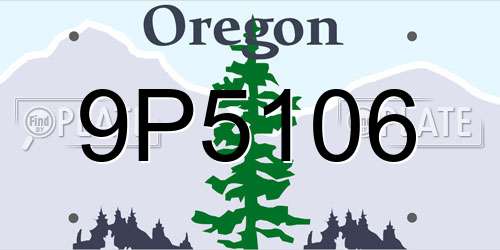 9P5106 Oregon License Plate