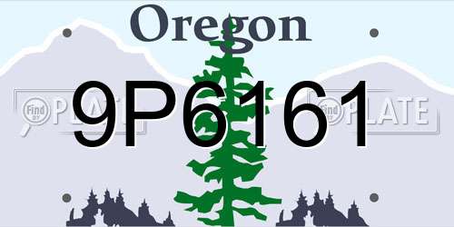 9P6161 Oregon License Plate