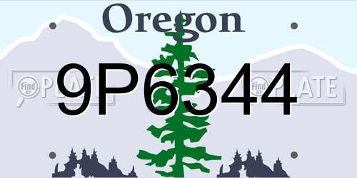 9P6344 Oregon License Plate