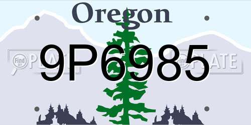 9P6985 Oregon License Plate