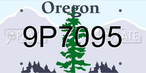 9P7095 Oregon License Plate