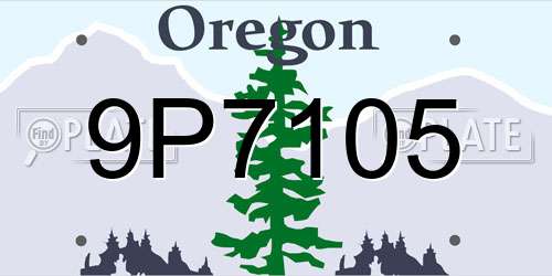 9P7105 Oregon License Plate