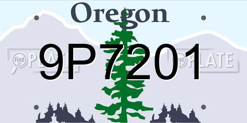 9P7201 Oregon License Plate