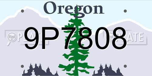 9P7808 Oregon License Plate