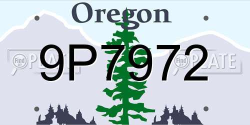 9P7972 Oregon License Plate