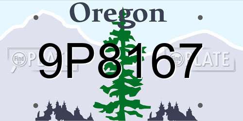 9P8167 Oregon License Plate