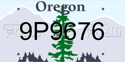 9P9676 Oregon License Plate