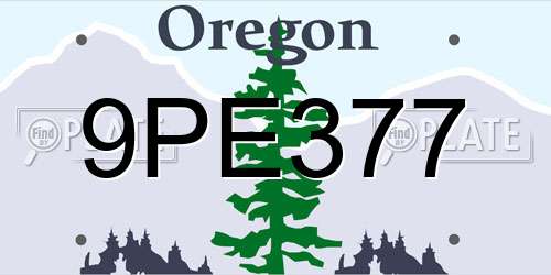 9PE377 Oregon License Plate