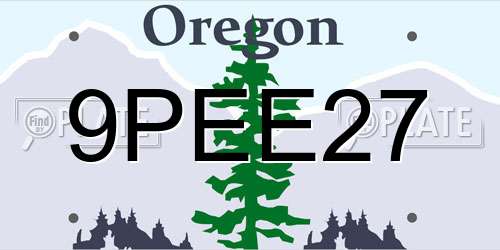 9PEE27 Oregon License Plate