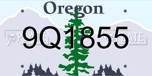 9Q1855 Oregon License Plate