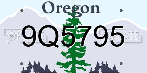 9Q5795 Oregon License Plate