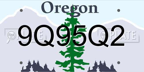 9Q95Q2 Oregon License Plate