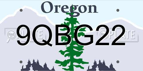 9QBG22 Oregon License Plate