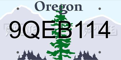 9QEB114 Oregon License Plate