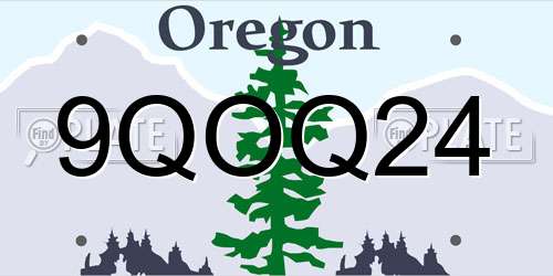 9QOQ24 Oregon License Plate