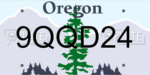 9QQD24 Oregon License Plate