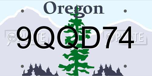 9QQD74 Oregon License Plate