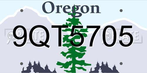 9QT5705 Oregon License Plate