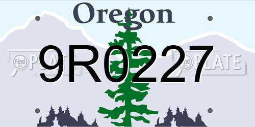 9R0227 Oregon License Plate
