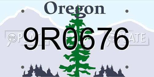 9R0676 Oregon License Plate